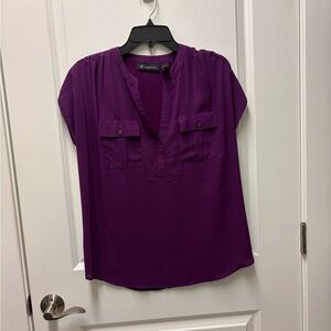 INC International Concepts Purple Dolman Sleeve Blouse Size L